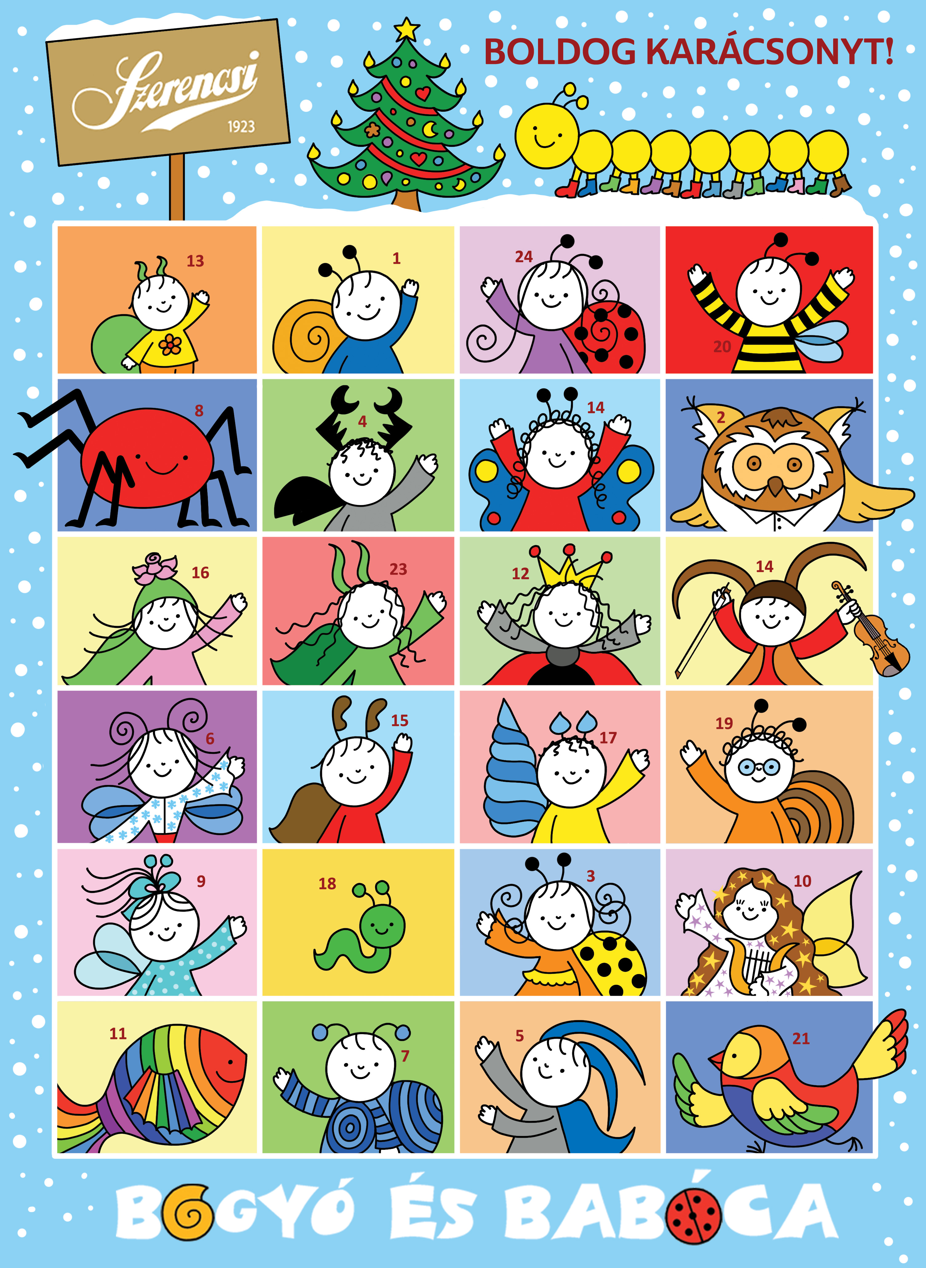 Bogyó-Babóca adventi naptár tejcsokoládés 50 g